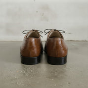 Men's Brown Alligator-Embossed Leather Oxfords — Booker