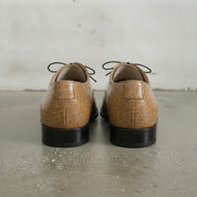 Men's Tan Alligator-Embossed Leather Oxfords — Booker