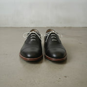 Men's Black Cap-Toe Leather Oxfords — Bromley