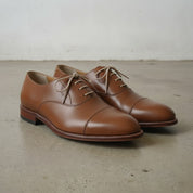 Men's Brown Cap-Toe Leather Oxfords — Bromley