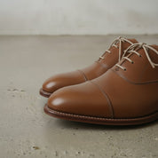 Men's Brown Cap-Toe Leather Oxfords — Bromley