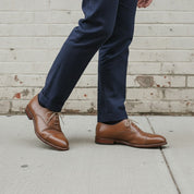 Men's Brown Cap-Toe Leather Oxfords — Bromley