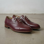 Men's Burgundy Cap-Toe Leather Oxfords — Bromley