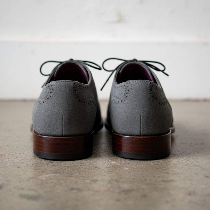 Men's Grey Cap-Toe Suede Oxfords — Boulter — Boulter