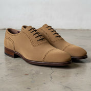Men's Tan Cap-Toe Suede Oxfords — Boulter