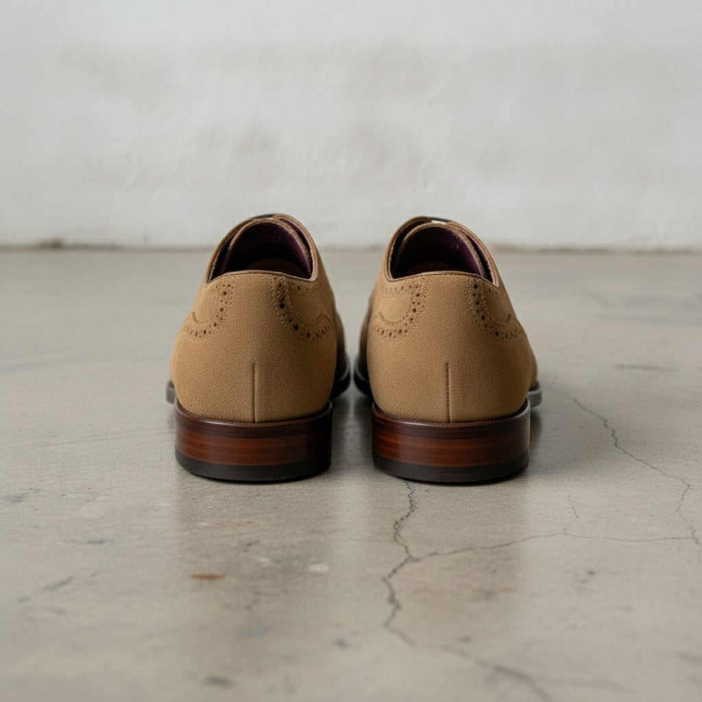 Men's Tan Cap-Toe Suede Oxfords — Boulter