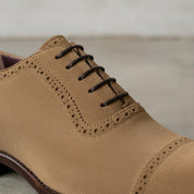 Men's Tan Cap-Toe Suede Oxfords — Boulter