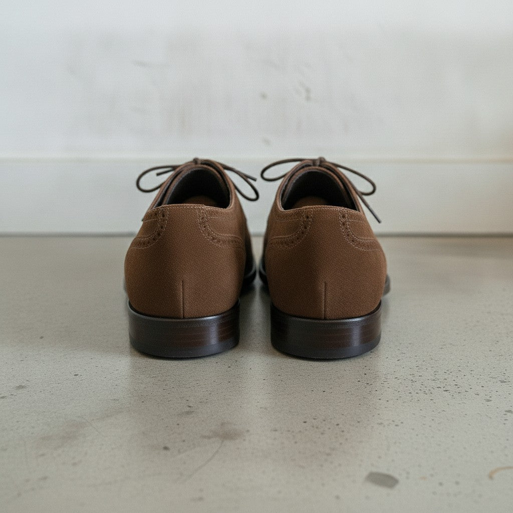 Men's Brown Cap-Toe Suede Oxfords — Humber
