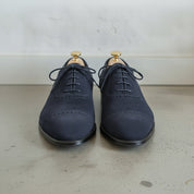 Men's Navy Blue Cap-Toe Suede Oxfords — Humber