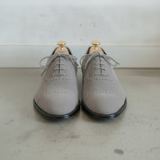Men's Light Gray Cap-Toe Suede Oxfords — Humber