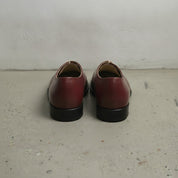 Men's Burgundy Cap-Toe Brogue Leather Oxfords — Sarsfield