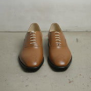 Men's Brown Cap-Toe Brogue Leather Oxfords — Sarsfield