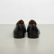 Men's Black Cap-Toe Leather Oxfords — Hackett