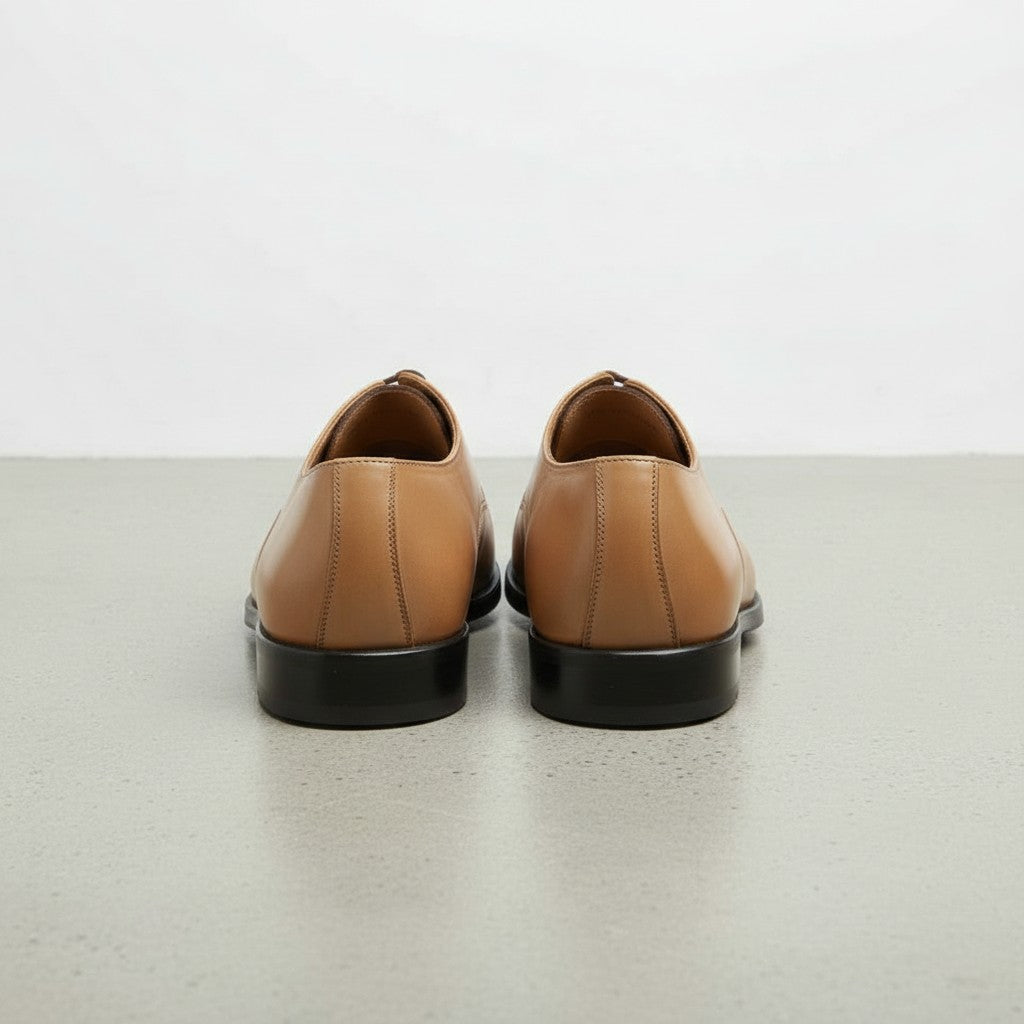 Men's Tan Cap-Toe Leather Oxfords — Hackett