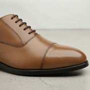Men's Tan Cap-Toe Leather Oxfords — Hackett