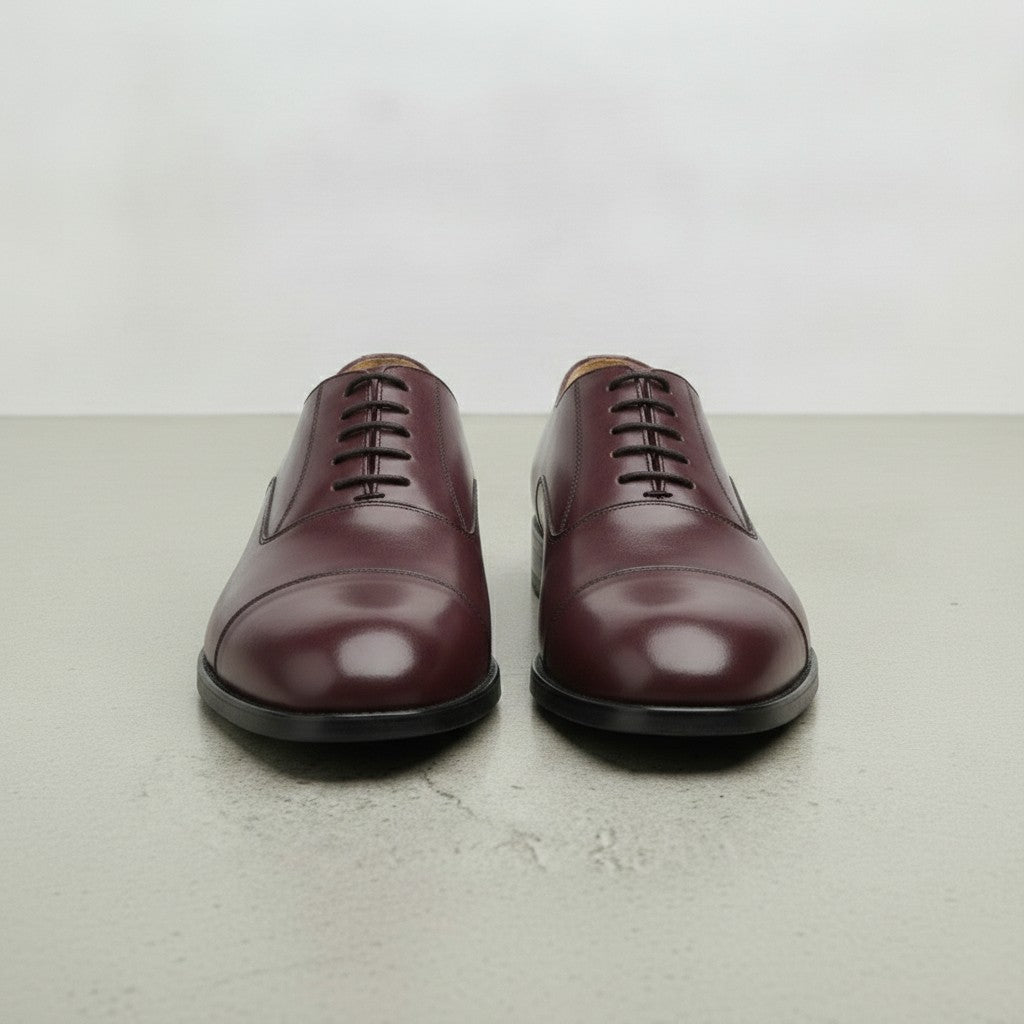 Men's Burgundy Cap-Toe Leather Oxfords — Hackett