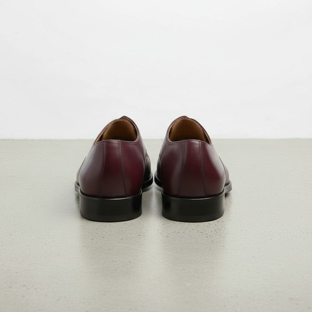 Men's Burgundy Cap-Toe Leather Oxfords — Hackett
