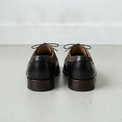 Men's Black and Cognac Wingtip Leather Spectator Oxfords — Stephenson