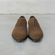 Men's Brown Cap-Toe Suede Oxfords — Lundy
