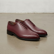Men's Burgundy Plain-Toe Leather Oxfords — Norton