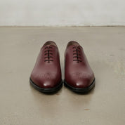 Men's Burgundy Plain-Toe Leather Oxfords — Norton