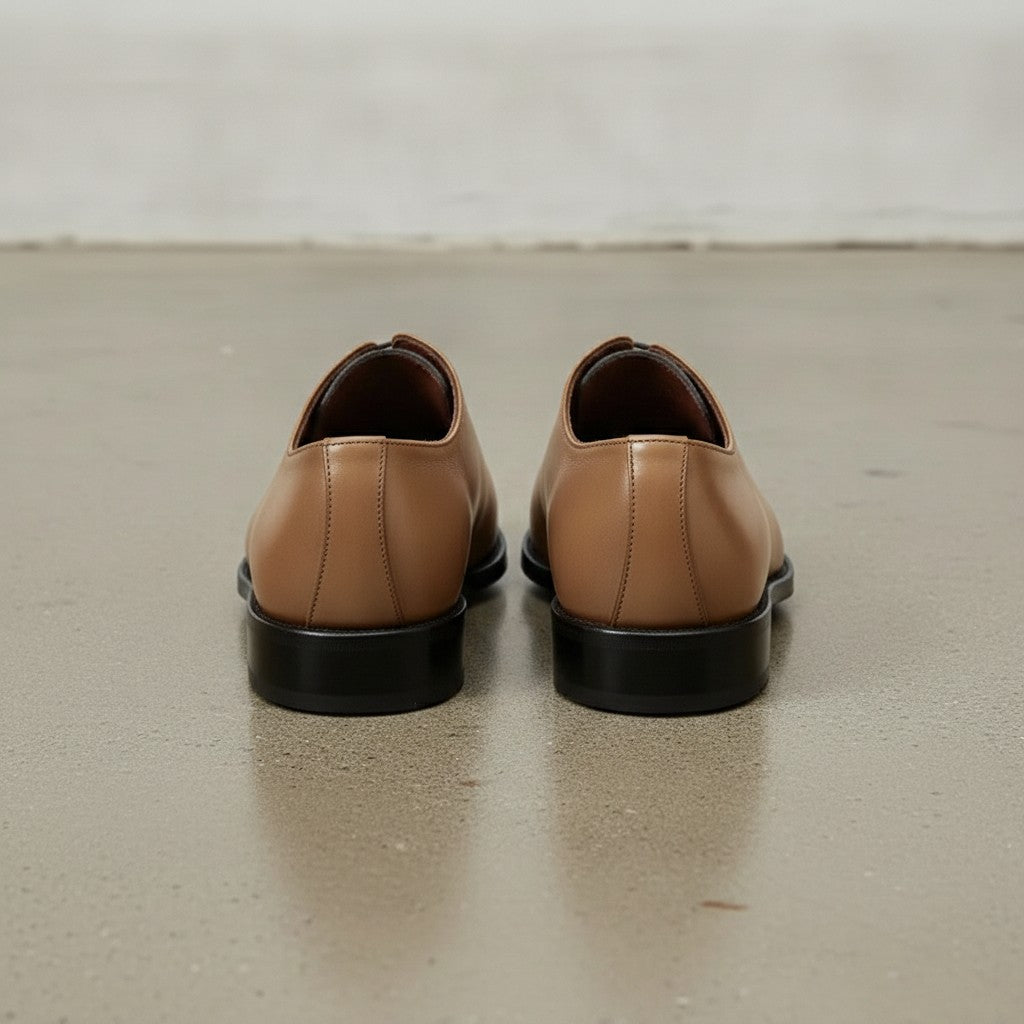 Men's Tan Plain-Toe Leather Oxfords — Norton