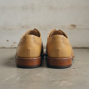 Men's Tan Wingtip Pebbled Leather Oxfords — Chigwell