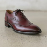 Men's Burgundy Wingtip Leather Oxfords — Blamey