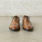 Men's Tan Wingtip Leather Oxfords — Blamey