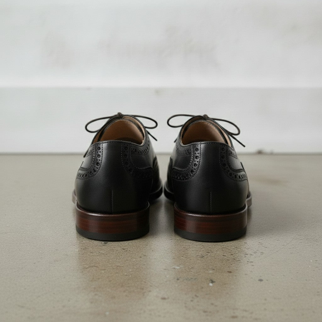 Men's Black Wingtip Leather Oxfords — Ardsley — Ardsley