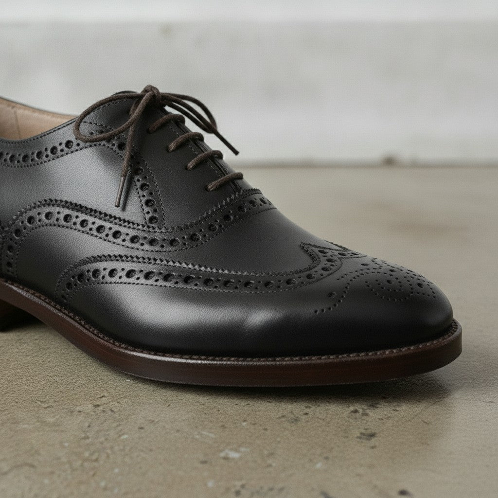 Men's Black Wingtip Leather Oxfords — Ardsley — Ardsley