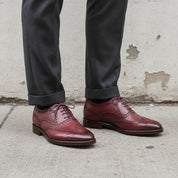 Men's Burgundy Wingtip Leather Oxfords — Ardsley — Ardsley