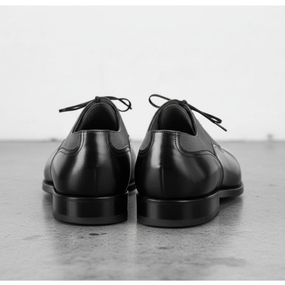 Men's Black Two-Tone Cap-Toe Leather Oxfords — Hastings — Hastings