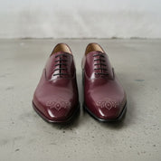 Men's Burgundy Plain-Toe Leather Oxfords — Cambray
