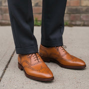 Men's Tan Wingtip Leather Oxfords — Dingley — Dingley