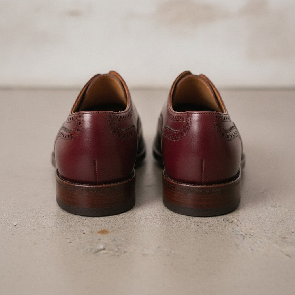 Men's Burgundy Wingtip Leather Oxfords — Dingley