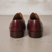 Men's Burgundy Wingtip Leather Oxfords — Dingley
