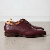 Men's Burgundy Wingtip Leather Oxfords — Dingley
