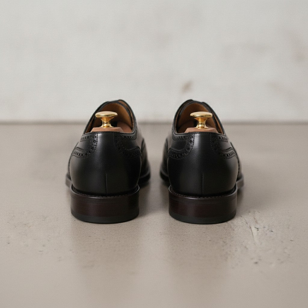 Men's Black Wingtip Leather Oxfords — Dingley