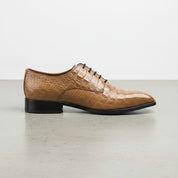 Men's Tan Alligator-Embossed Leather Oxfords — Kimpton