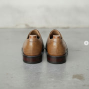 Handmade Men's Tan Alligator Texture Oxford Shoes — Copley