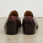 Men's Dark Brown and Burgundy Apron-Toe Leather Oxfords — Pinkerton — Pinkerton