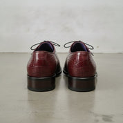 Men's Burgundy Crocodile-Embossed Leather Oxfords — Ascott