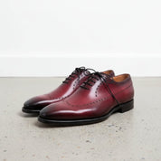 Men's Burgundy Wingtip Brogue Leather Oxfords — Harling — Harling