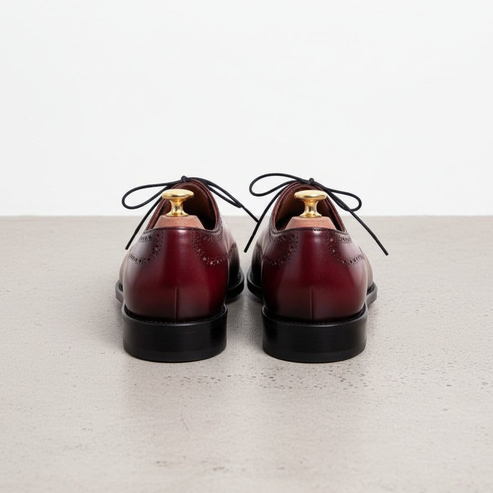 Men's Burgundy Wingtip Brogue Leather Oxfords - Harling – Rebels