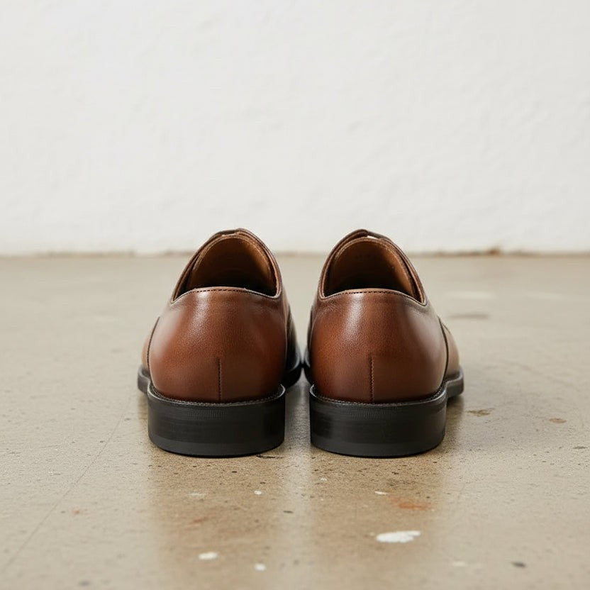 Handcrafted Brown Leather Oxford Dress Shoes