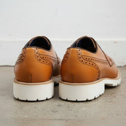 Men's Tan Wingtip Leather Derby Brogues — Bingham