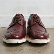 Men's Burgundy Wingtip Leather Derby Brogues — Bingham