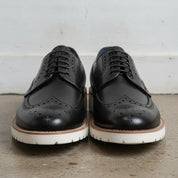 Men's Black Wingtip Leather Derby Brogues — Bingham