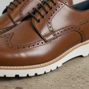Men's Brown Wingtip Leather Derby Brogues — Bingham